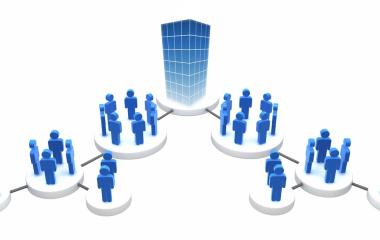 Graphics showing people in the connected groups