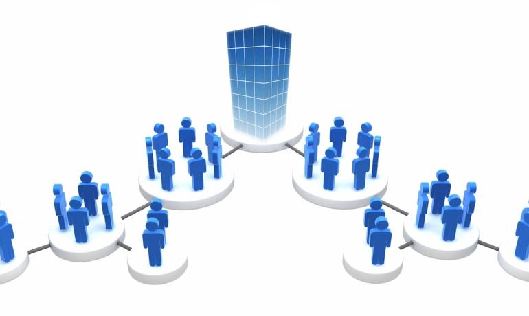 Graphics showing people in the connected groups